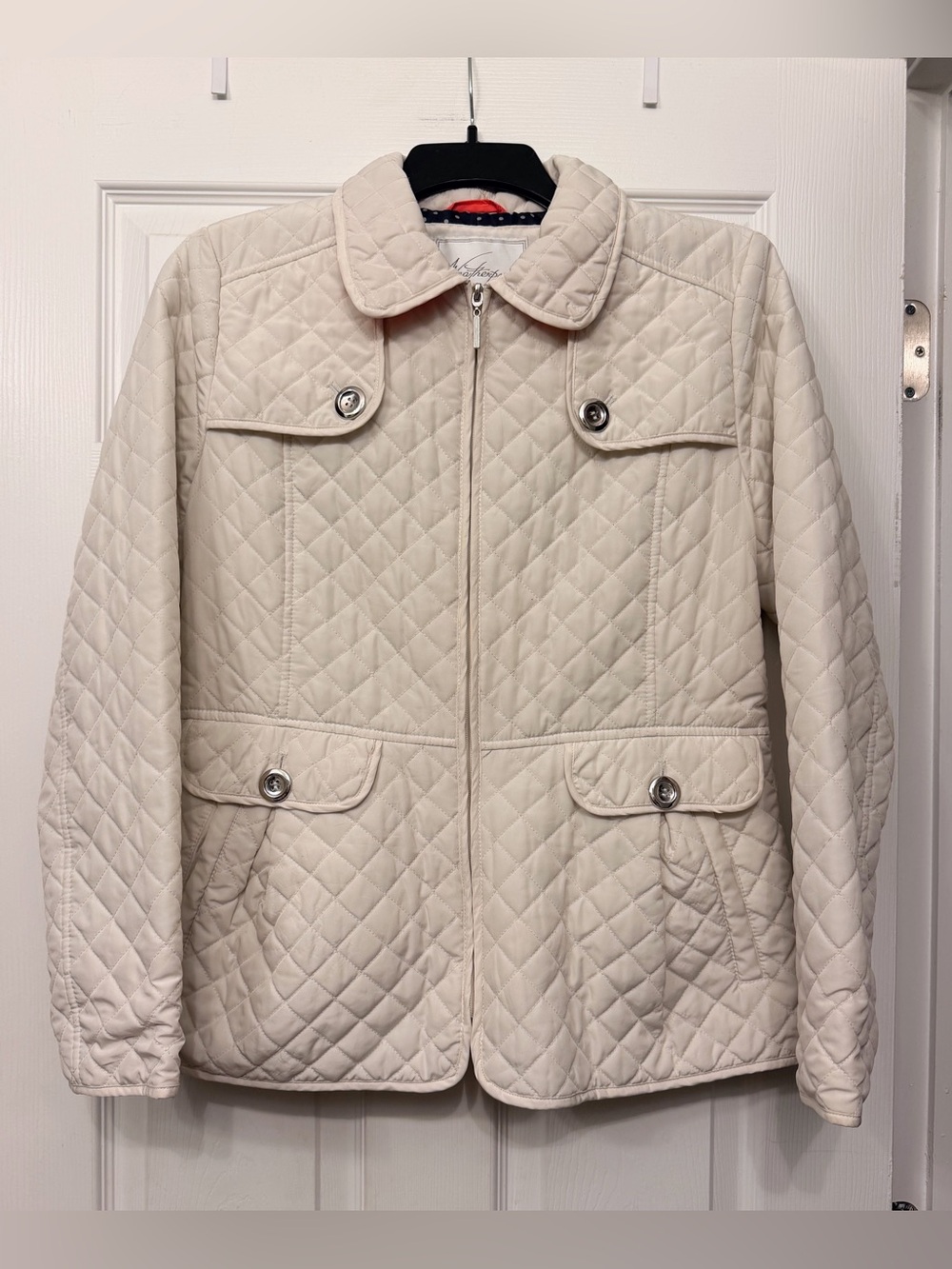 Weatherproof Quilted Shirt Jacket in Cream